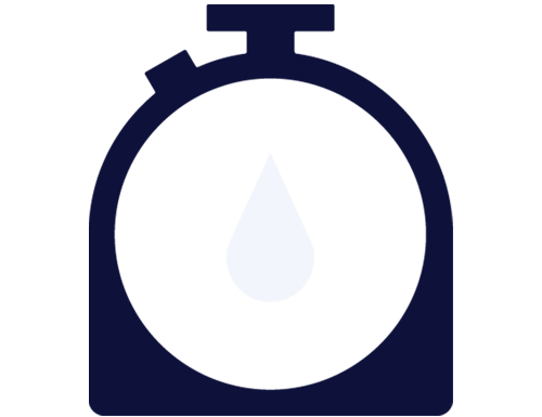 Stopwatch Icon with a Water droplet in the middle