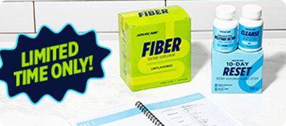 Limited Time Only! 10-Day Reset sitting on a kitchen counter next to an open log book.