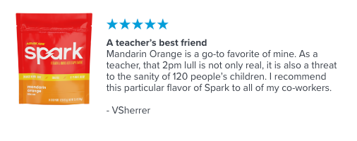 Spark Mandarin Orange stick packs 5-star review by VSherrer