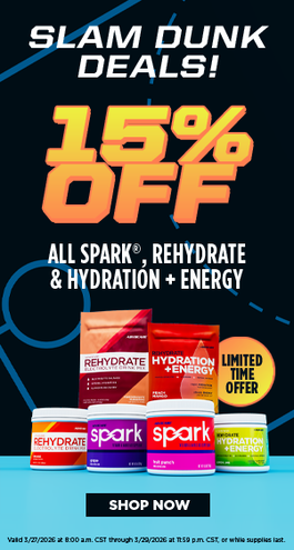 Slam Dunk Deals! 15% Off All Spark, Rehydrate & Hydration + Energy