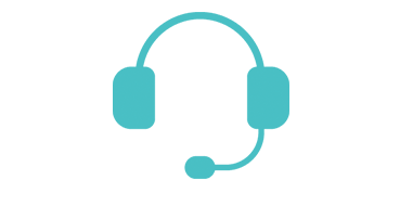 line drawing of a headset with earmuffs and microphone